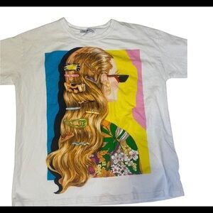 Zara hair style graphic tee M